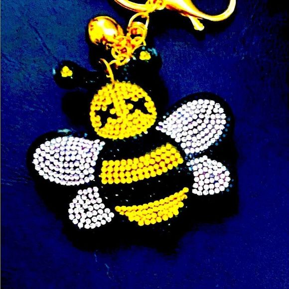 NEWÂ Rhinestone Bumble bee Keychain Purse Charm, Puffy, Tassel - OS - Picture 2 of 5
